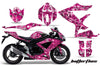 Skulls & Butterflies in Pink Background White Design