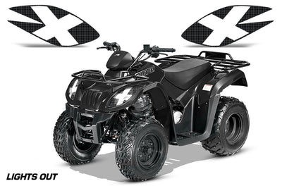 ATV headlight graphics decal set with white X eye pattern for Arctic Cat 250