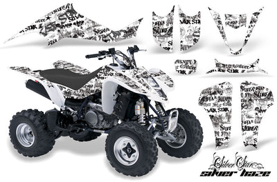 Silver Haze White Background Black Design