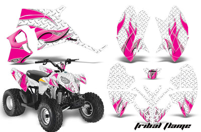Tribal Flames - White Background Pink Design