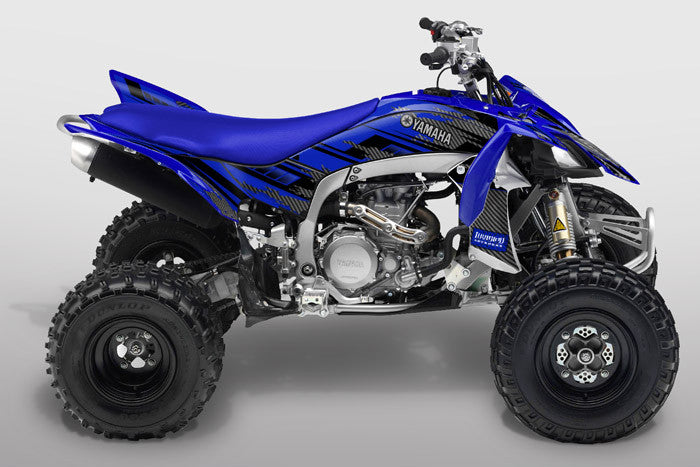 Racer X - Blue Background Black Design