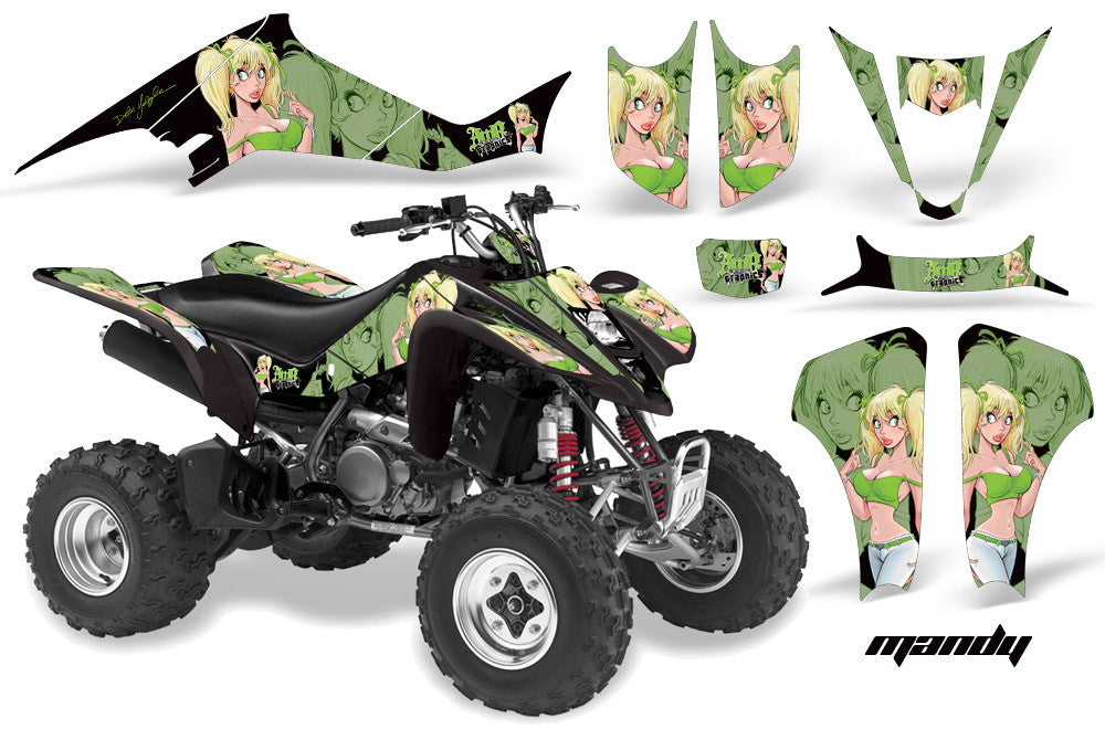 Mandy - Black Background Green Design