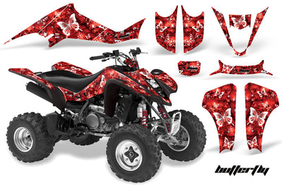 Butterflies & Skulls - Red Background White Design