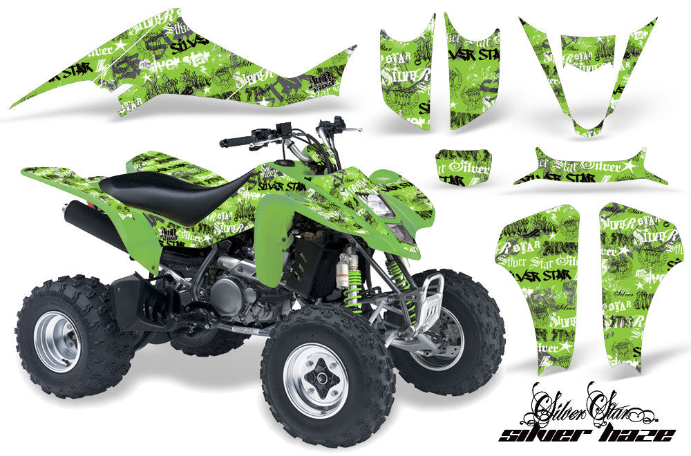 Silver Haze - Green Background White Design