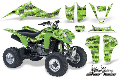 Silver Haze - Green Background White Design
