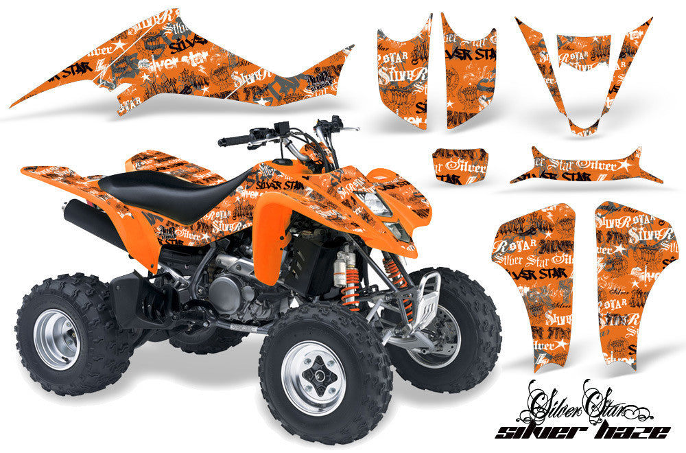 Silver Haze - Orange Background White Design