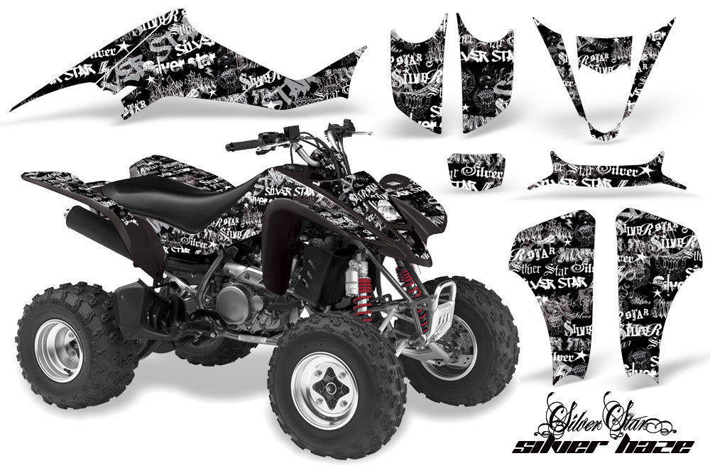 Silver Haze - Black Background White Design