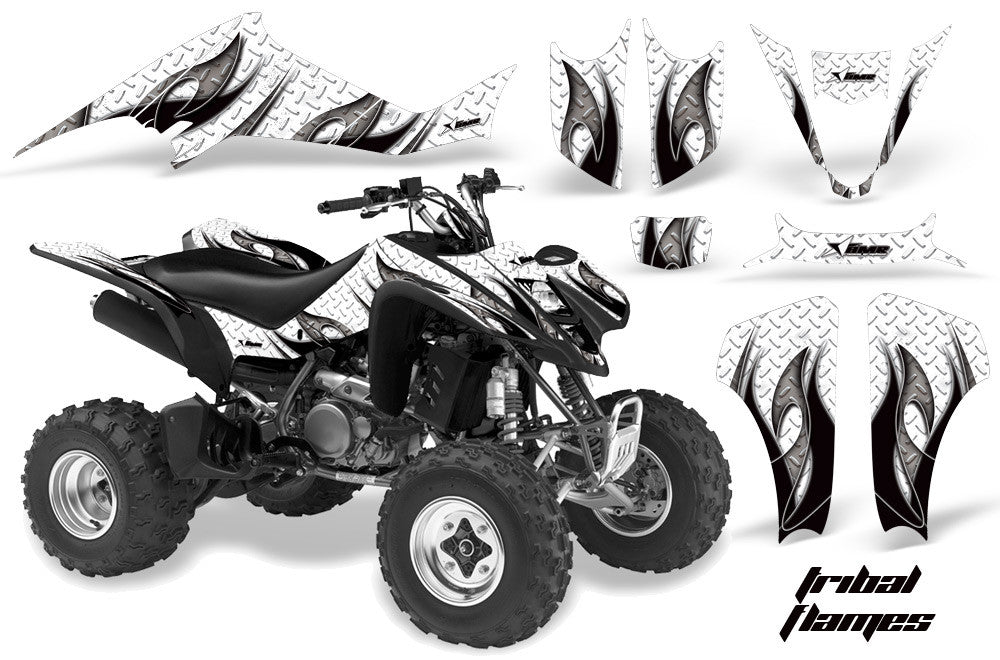 Tribal Flames - White Background Black Design