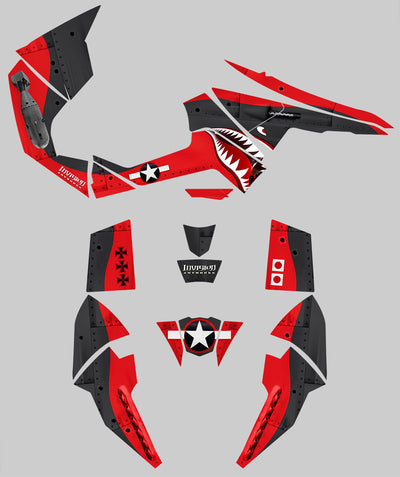 War Machine - Red Background, Black Design