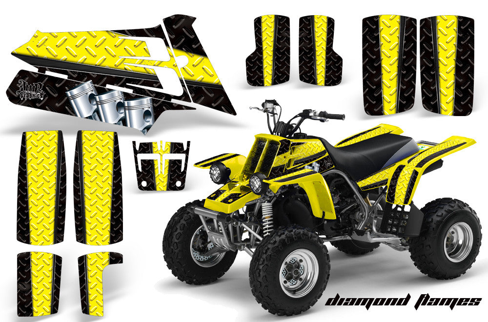 Diamond Race - Black Background, Yellow Design