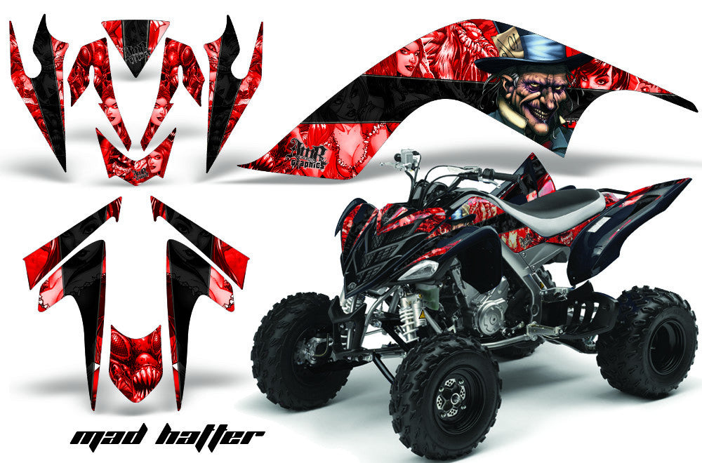 Mad Hatter - Red Background Black Design