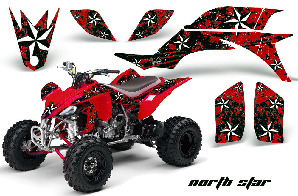 North Star - Red Background White Design
