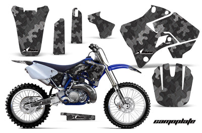 YZ 250 graphics kit with gray camo decals for front and side panels