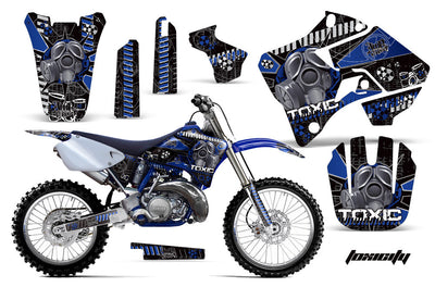 YZ 250 graphics kit with blue and black toxic-themed decals for front and side panels