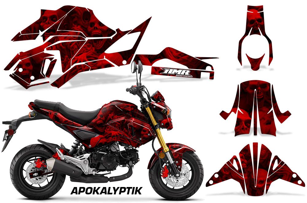 Apokalyptik Red Design Honda Grom 125 Graphics Kit (2017–2020)