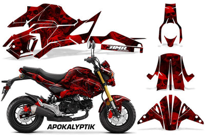 Apokalyptik Red Design Honda Grom 125 Graphics Kit (2017–2020)