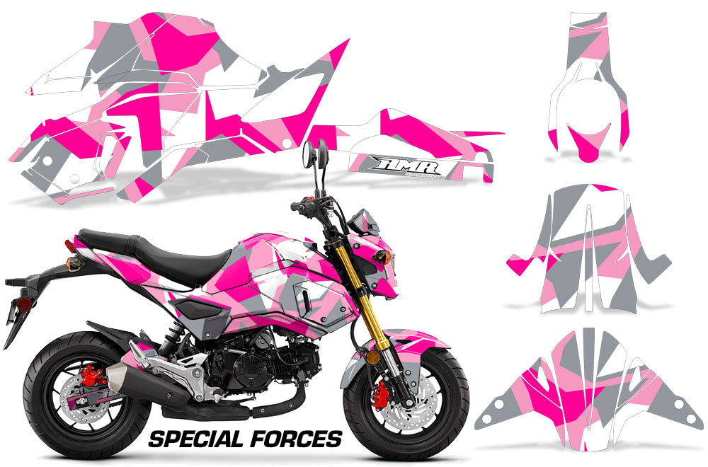 Pink Special Forces Chunky Camo Design on a Honda Grom 125 Graphics Kit (2017–2020)