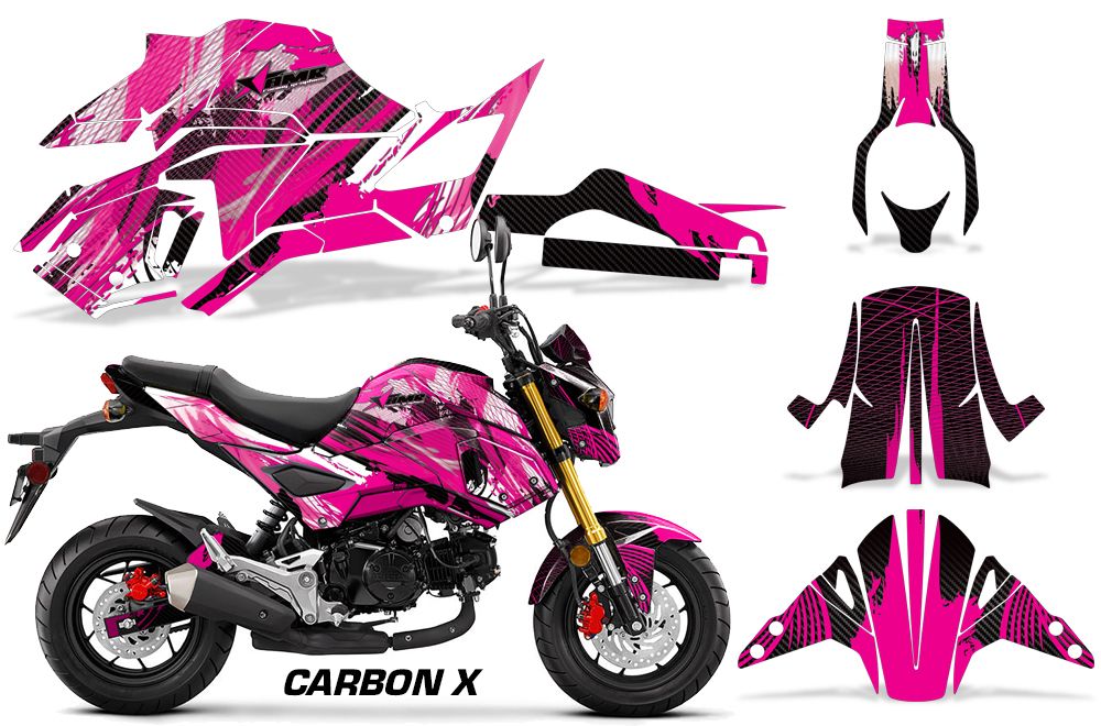 Pink Carbon X Design on a Honda Grom 125 Graphics Kit (2017–2020)