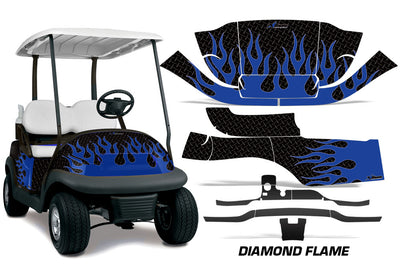 Diamond Flame - Black Background BLUE design