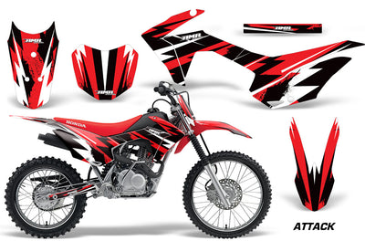 2014-2018 Honda CRF 125F Motocross Graphics Kit – Attack Red Vinyl Decals