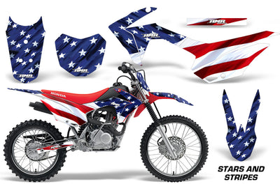 2014-2018 Honda CRF 125F Motocross Graphics Kit – Stars & Stripes Vinyl Decals