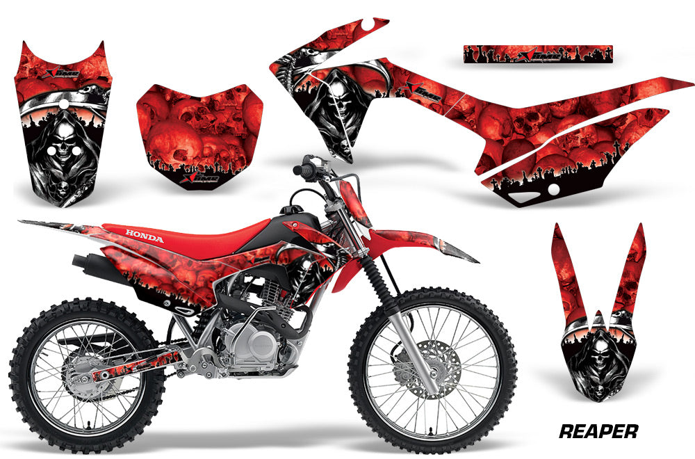2014-2018 Honda CRF 125F Motocross Graphics Kit – Reaper Red Vinyl Decals