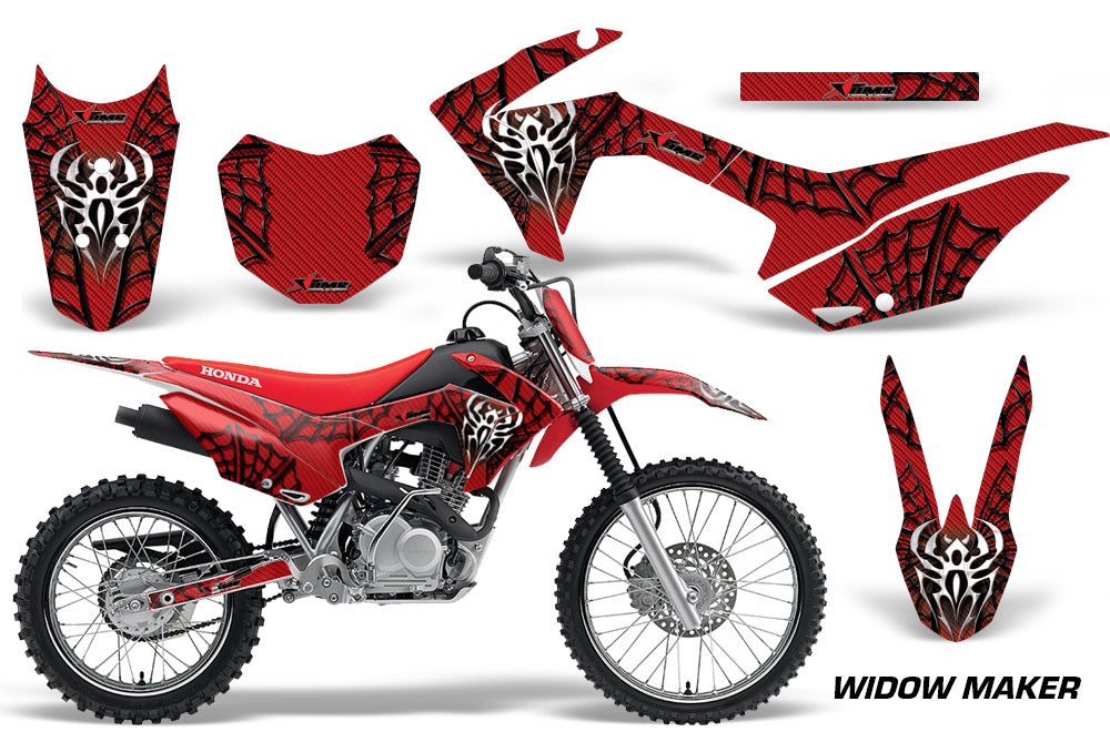 2014-2018 Honda CRF 125F Motocross Graphics Kit – WidowMaker Black Red Vinyl Decals
