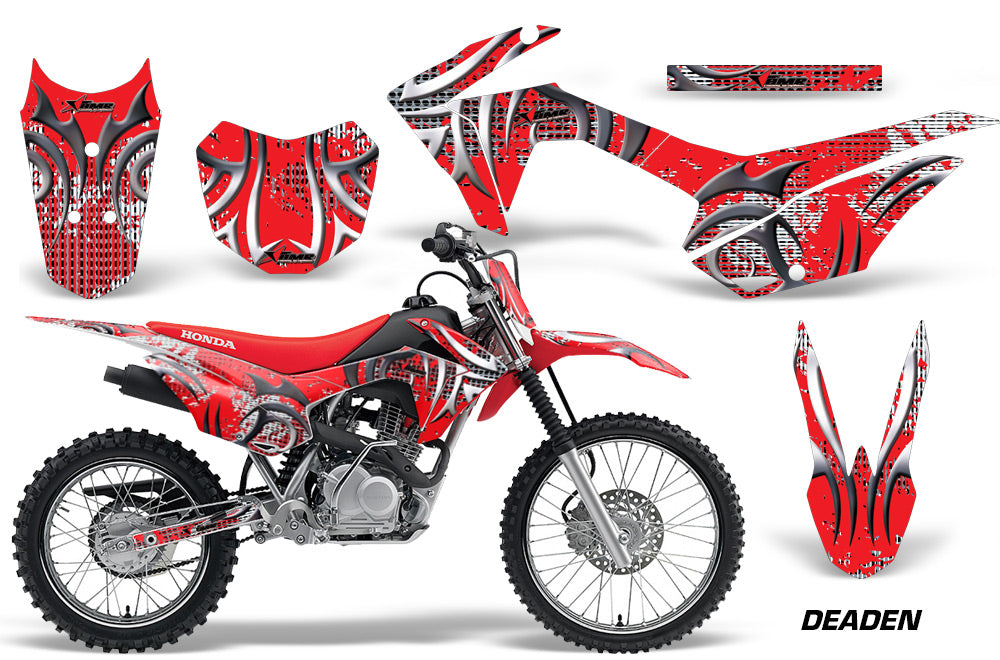 2014-2018 Honda CRF 125F Motocross Graphics Kit – Deaden Red Vinyl Decals