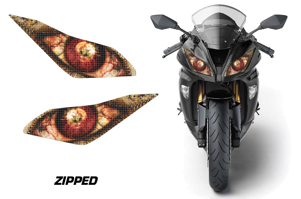 のの Ninja 636 (2013-2014) Headlight Graphics - Invision Artworks