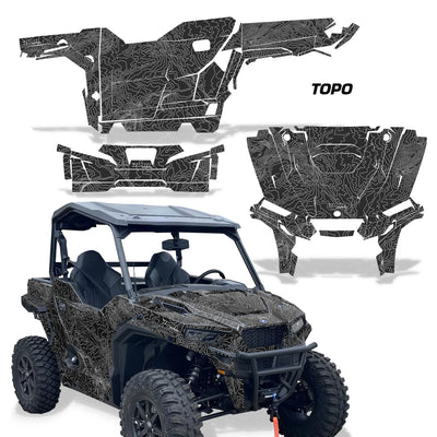 Polaris General graphics kit with black and white TOPO pattern panels
