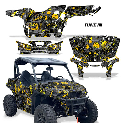 Polaris General graphics kit with black and yellow TUNE IN pattern panels