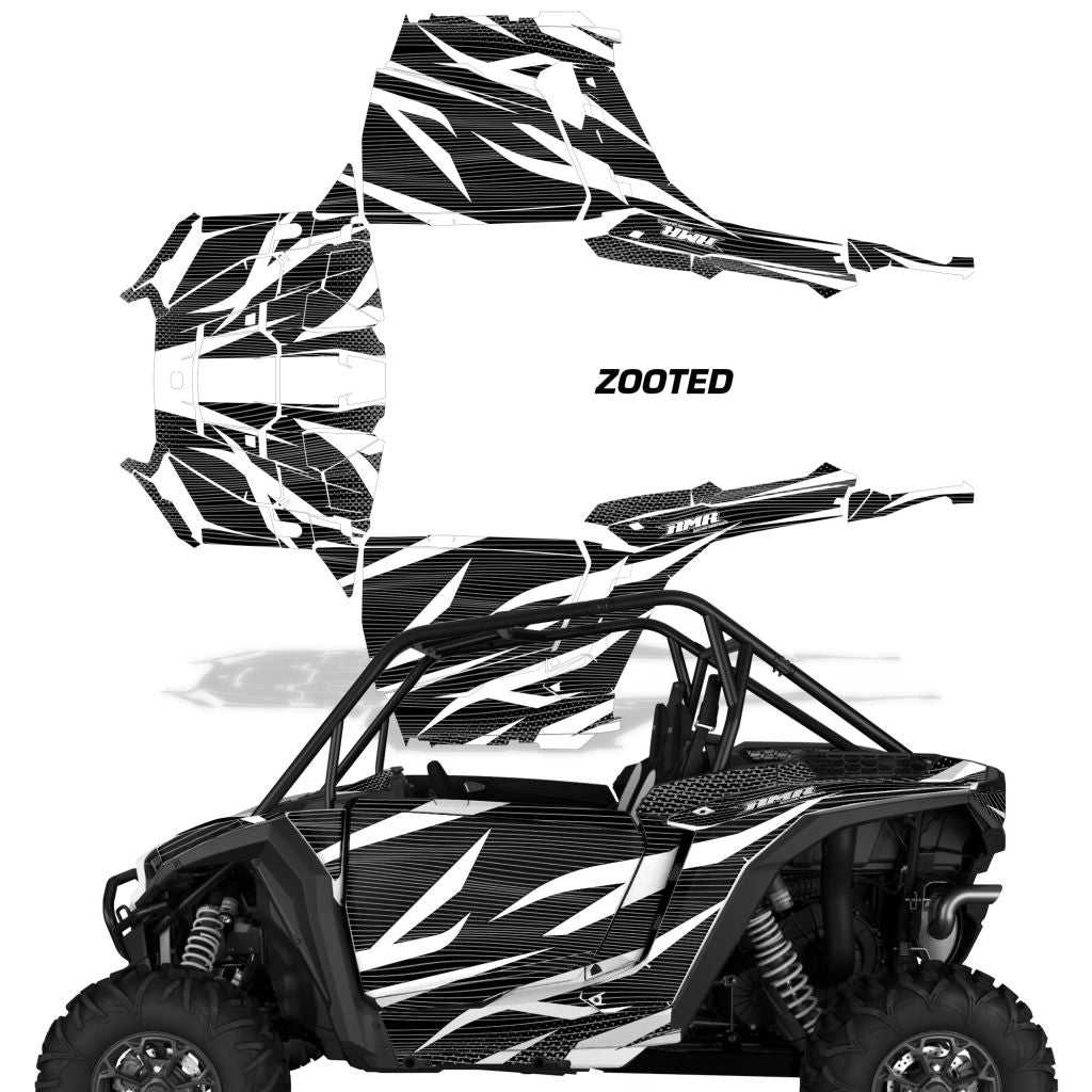 Zooted - BLACK Background WHITE Design