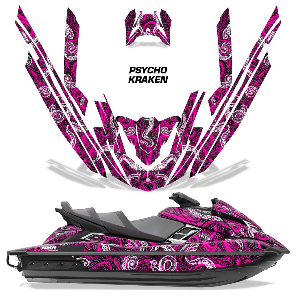 Psycho Kraken - BLACK Background PINK Design