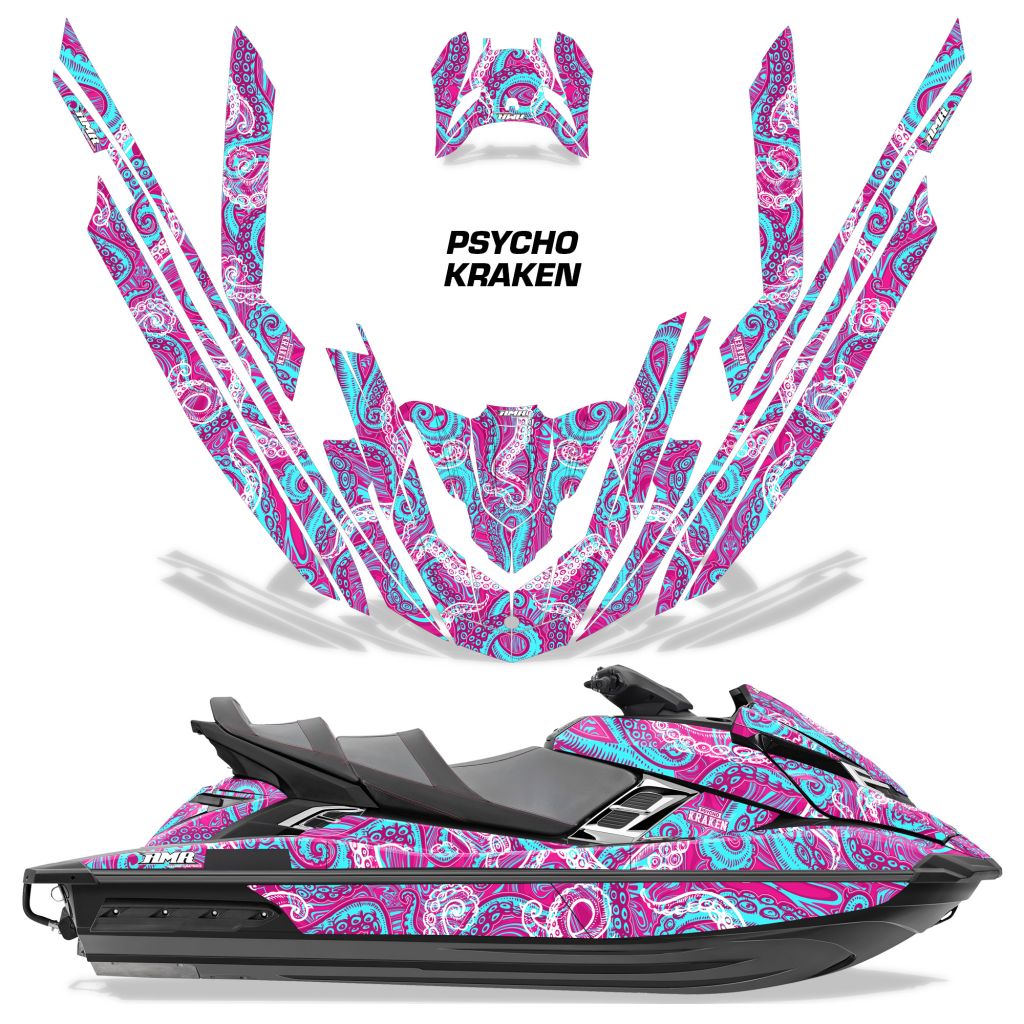Psycho Kraken - PINK Background TEAL Design