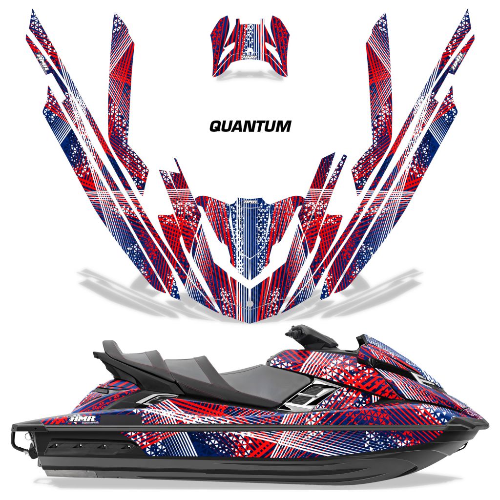 Quantum - BLUE Background RED Design