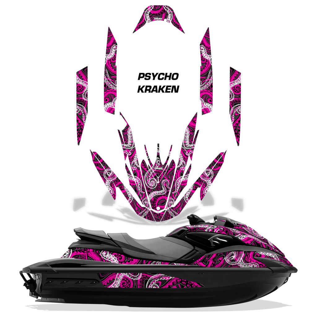 Psycho Kraken - BLACK background PINK design