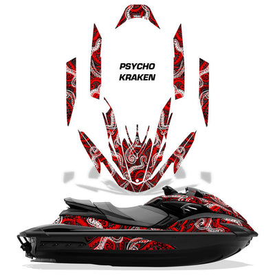 Psycho Kraken - BLACK background RED design