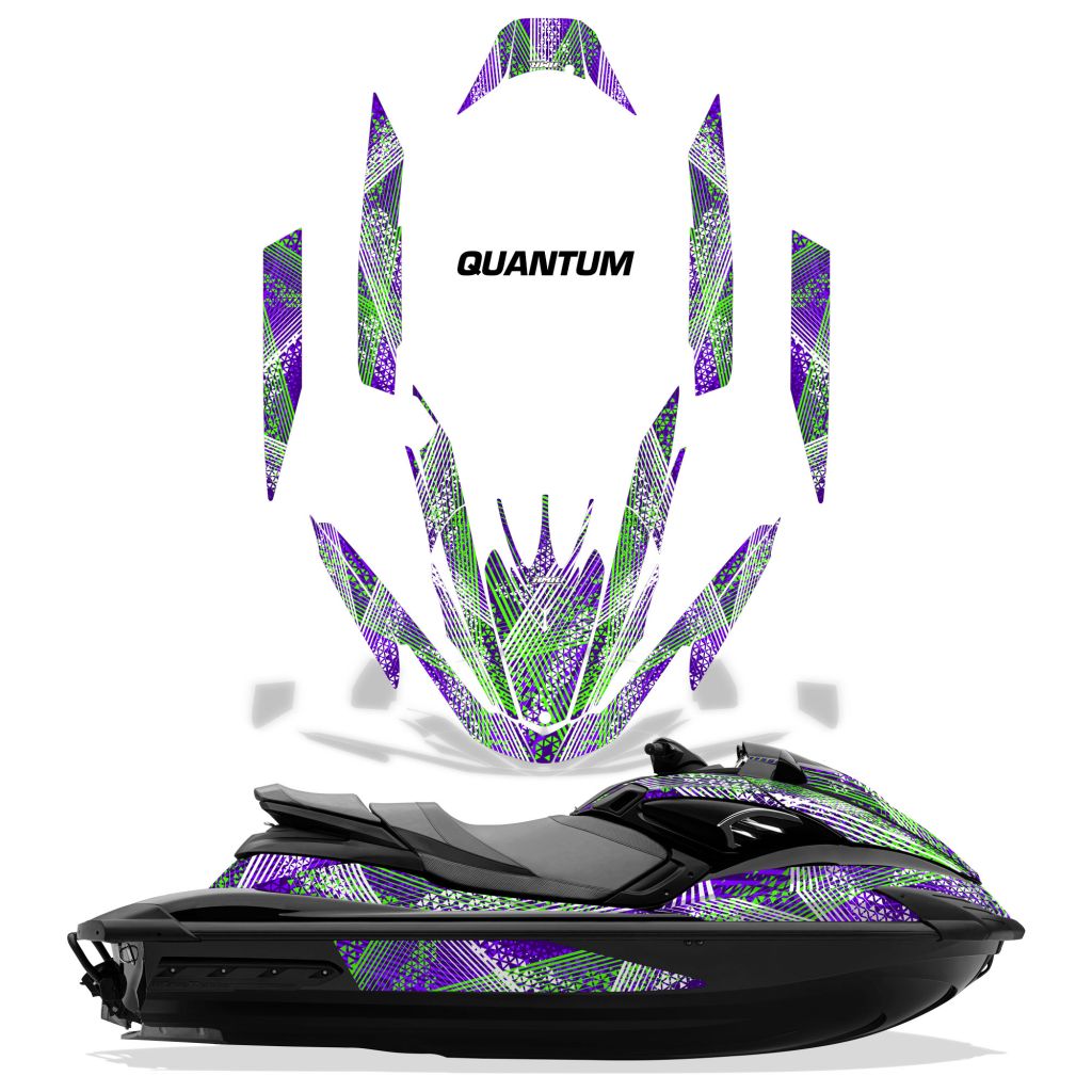 Quantum - PURPLE background GREEN design