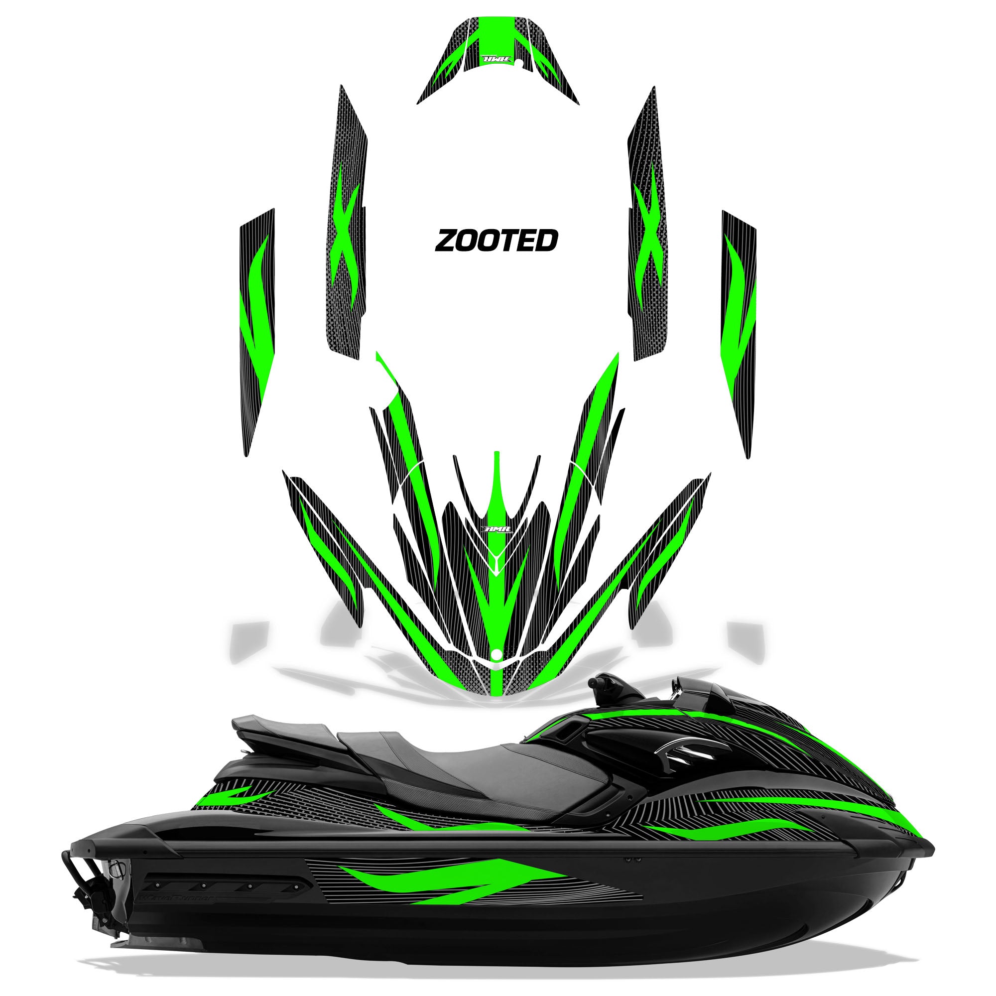 Zooted - BLACK background GREEN design