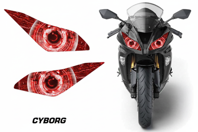 Kawasaki Ninja 636 Headlight Decal - Cyborg Red Eye Design