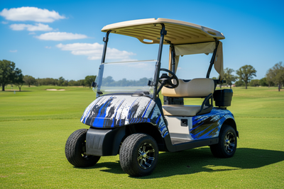 Carbon X Vinyl Graphics Kit for EZ-GO TXT Golf Cart (1994-2013) — Sunny Golf Course Hero Image