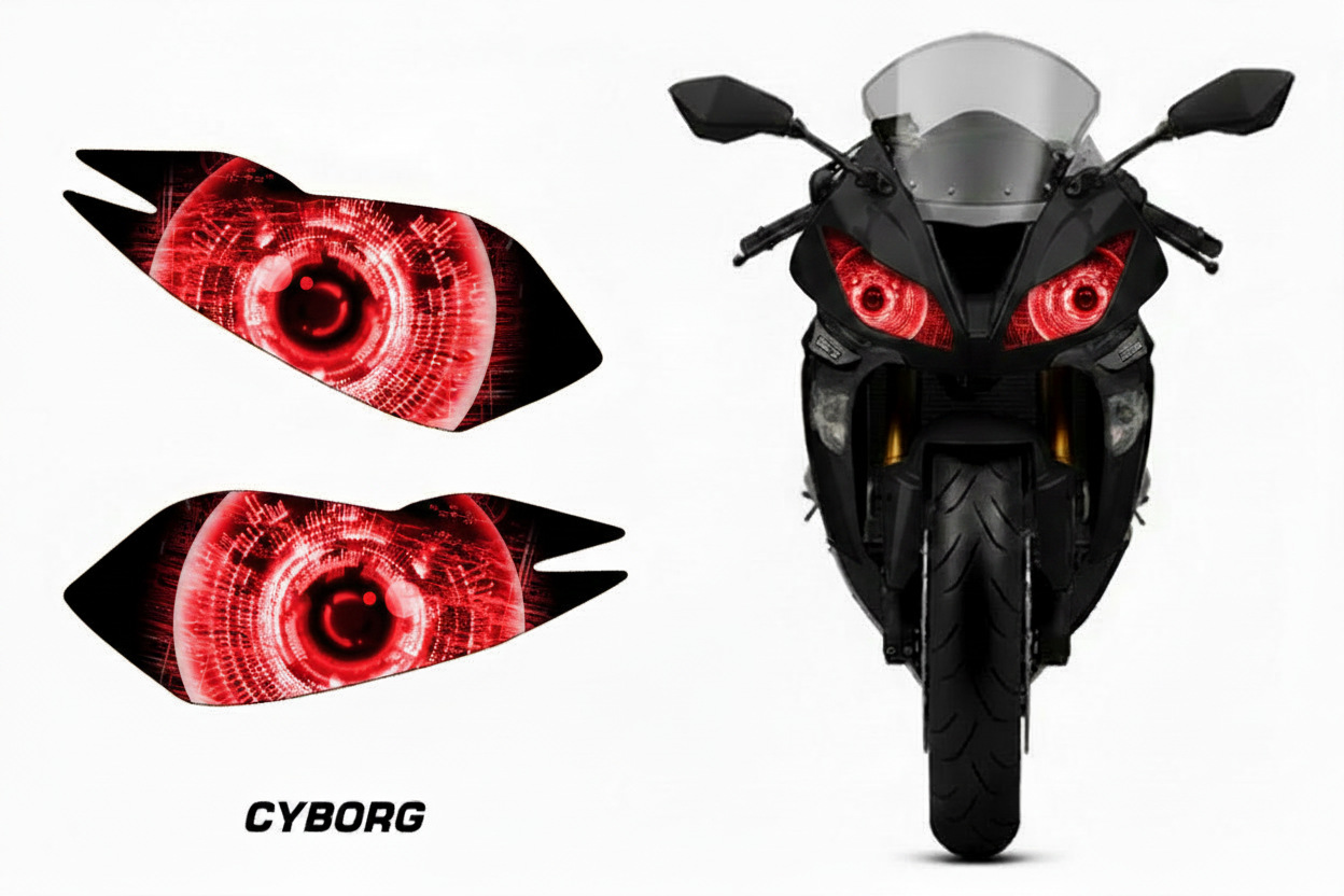 Kawasaki Ninja ZX-6R Headlight Graphics Cyborg Red