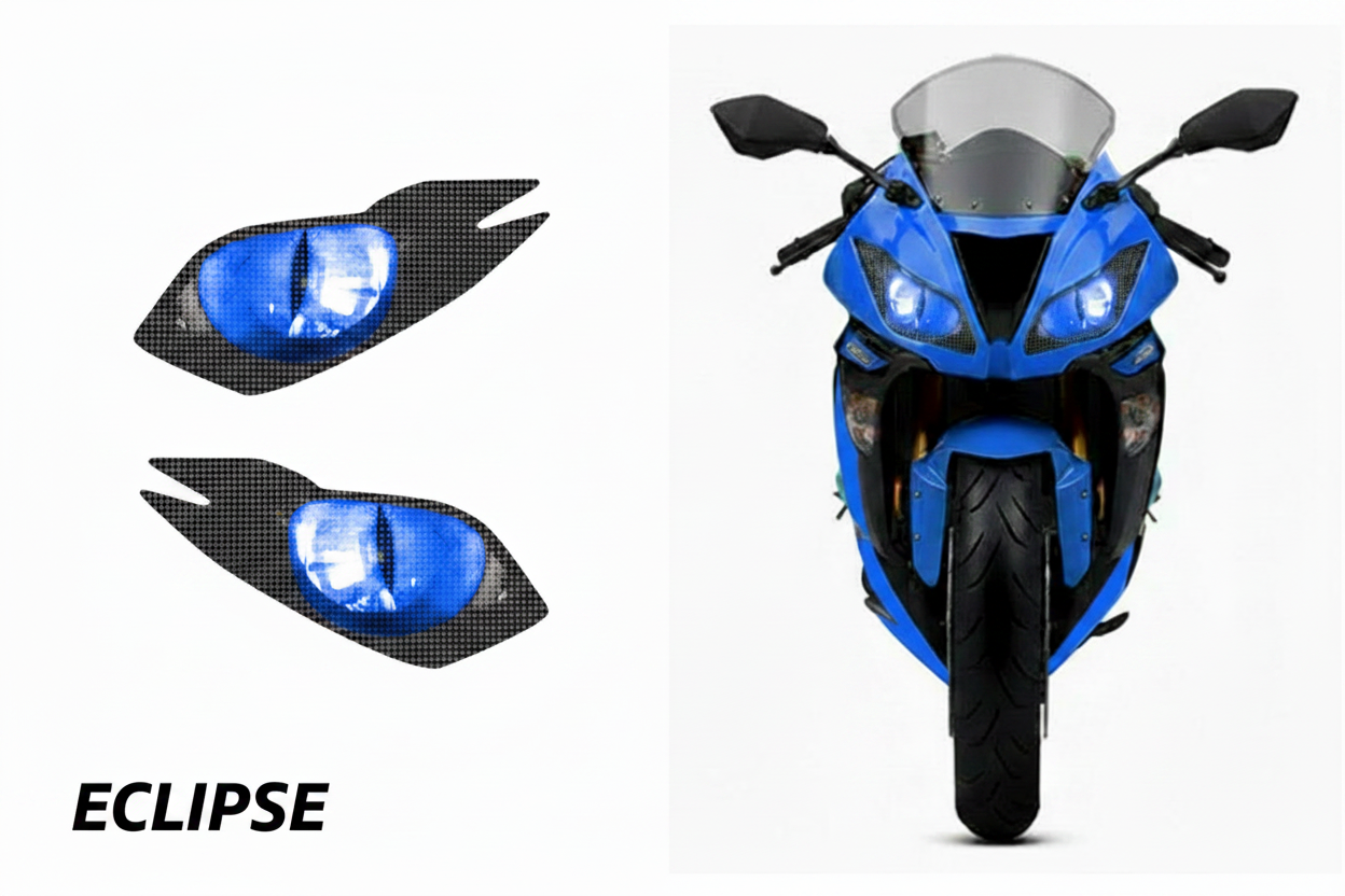 Kawasaki Ninja ZX-6R Headlight Graphics Eclipse Blue