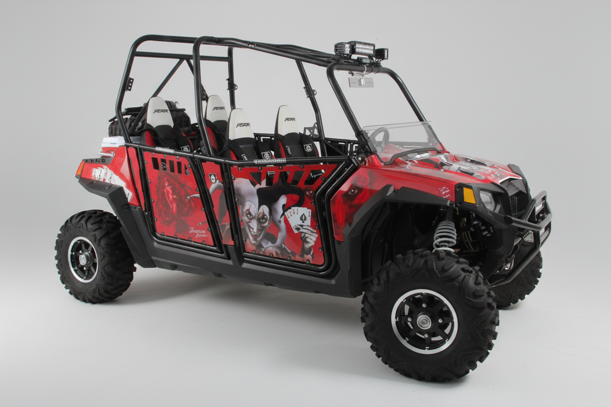 Polaris RZR 800 4-Door Graphics with joker clown wrap