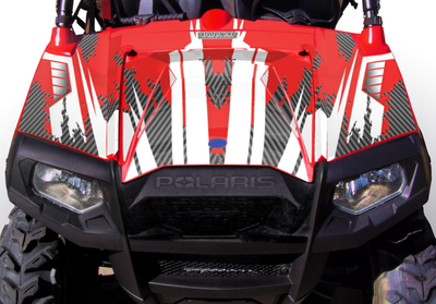 Polaris RZR 800 4-Door Graphics installed on vehicle front view