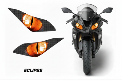 Kawasaki Ninja 636 Headlight Decal - Eclipse Orange Eye Design