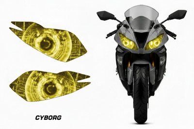 Kawasaki Ninja ZX-6R Headlight Graphics Cyborg Yellow