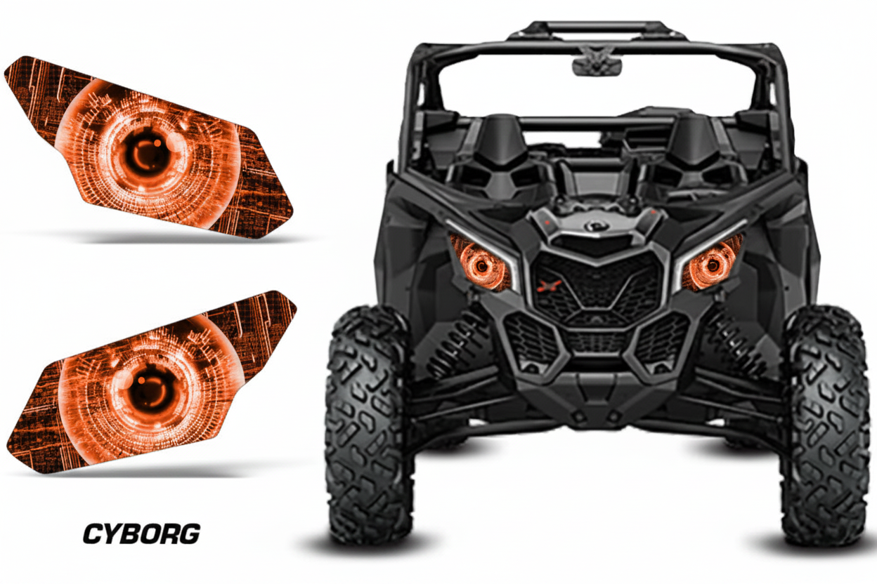 Cyborg - Orange Eye Headlight Decals
