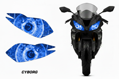 Kawasaki Ninja ZX-6R Headlight Graphics Cyborg Blue