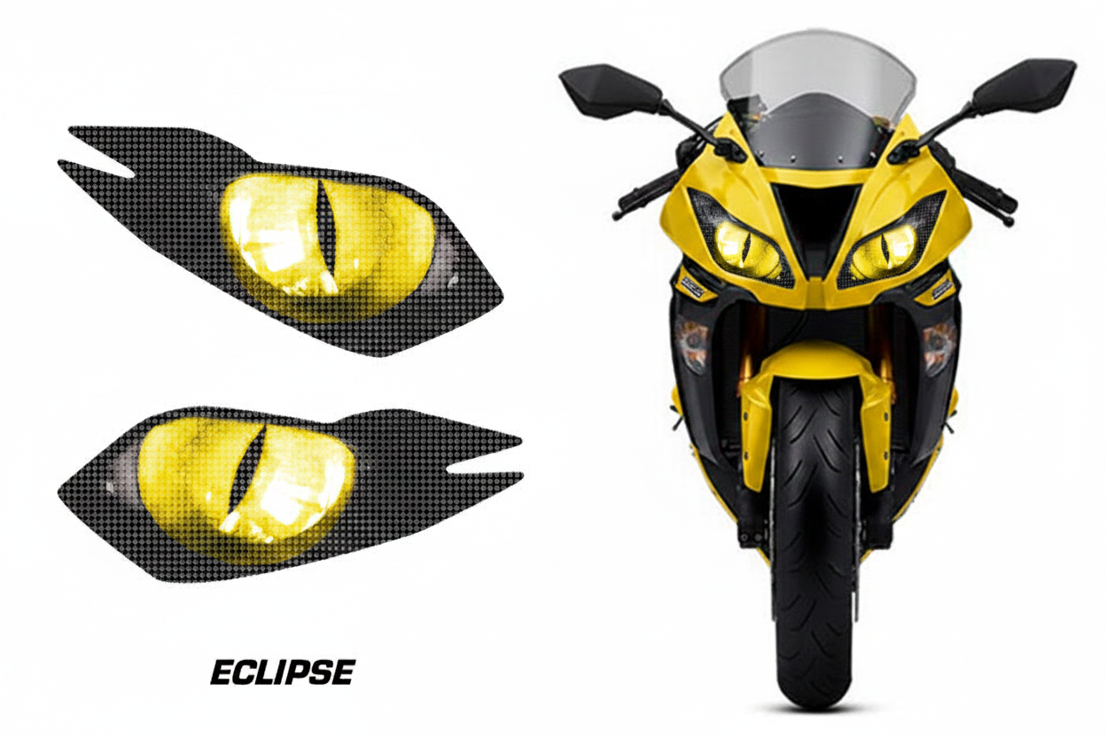 Kawasaki Ninja ZX-6R Headlight Graphics Eclipse Yellow